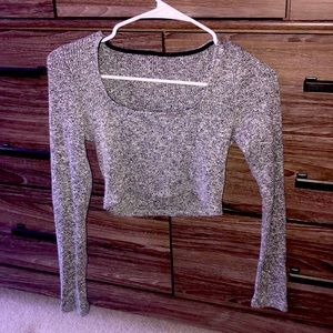 Forever 21 grey low cut crop top